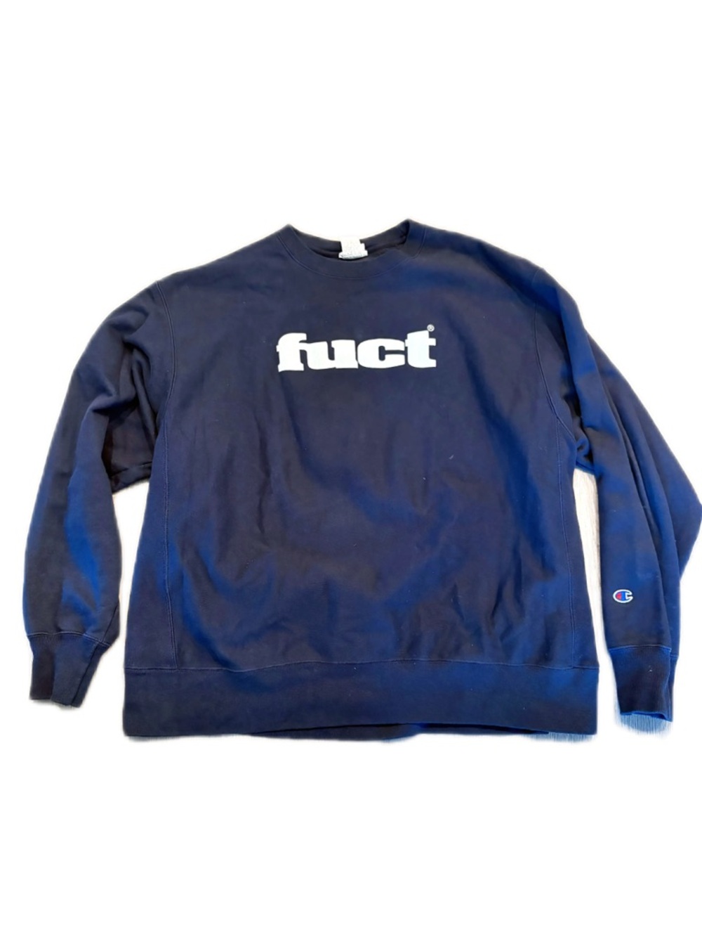 FUCT x Champion Reverse Weave Navy  Crewneck 2XL Swag Era Streetwear